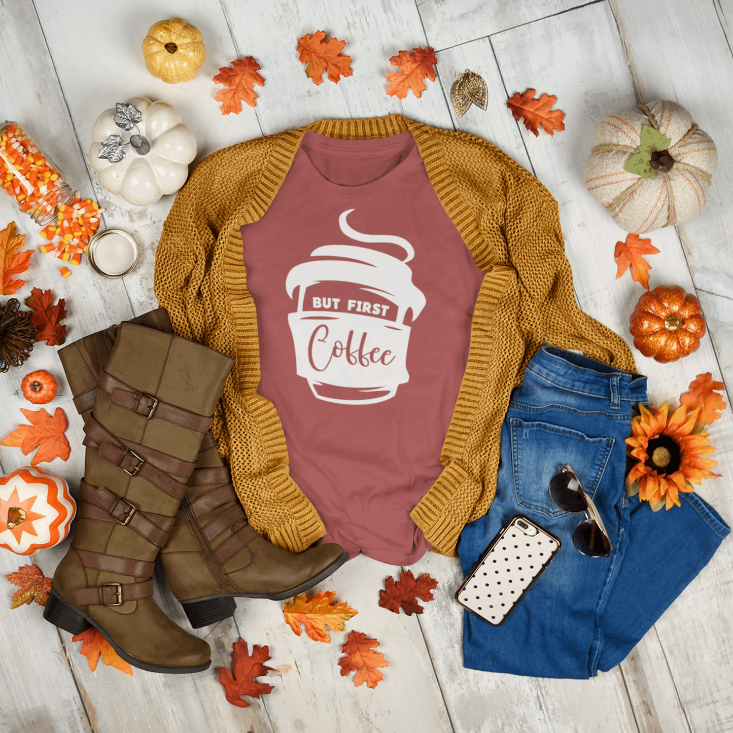 But First Coffee t shirt Bella Canvas Softstyle T-Shirt - Wilson Design Group