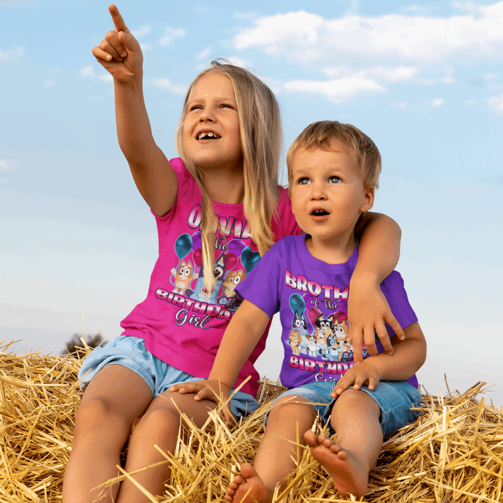 The Bluey Birthday girl Shirt, Bluey family birthday shirts - Wilson Design Group