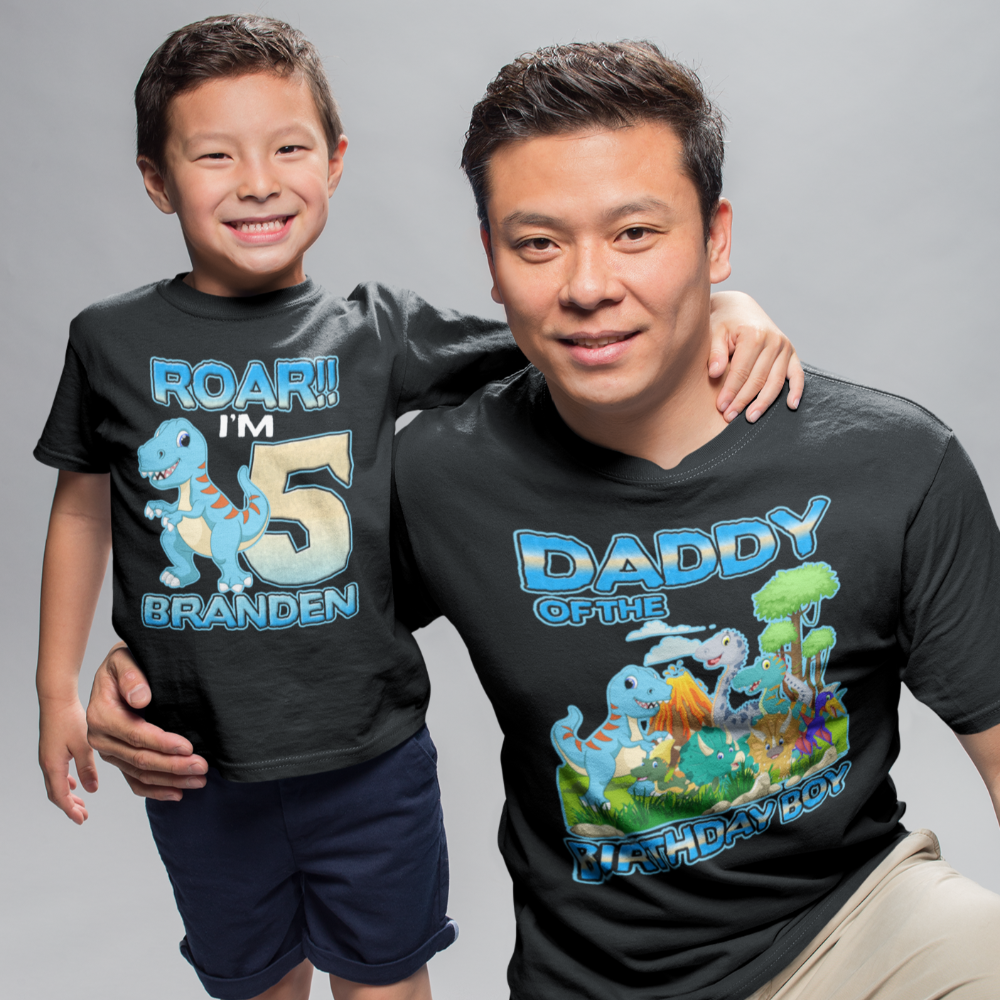 T Rex Dinosaur birthday shirt, dinosaur birthday shirts for family - Wilson Design Group