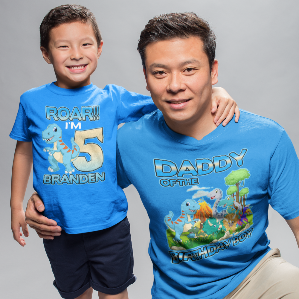 T Rex Dinosaur birthday shirt, dinosaur birthday shirts for family - Wilson Design Group