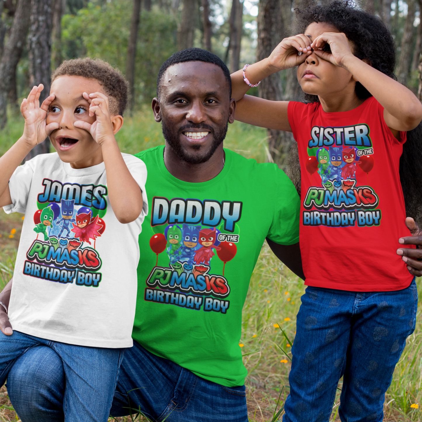 Customized PJ Mask Birthday Boy shirt, PJ Mask Matching Family Birthday Shirts - Wilson Design Group