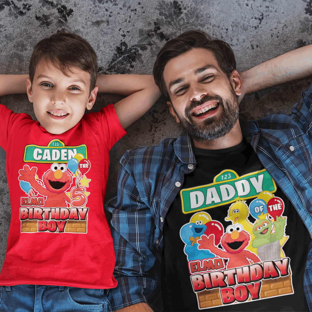 Personalized Elmo Birthday Boy or girl Shirt, Sesame Street birthday shirts for family - Wilson Design Group