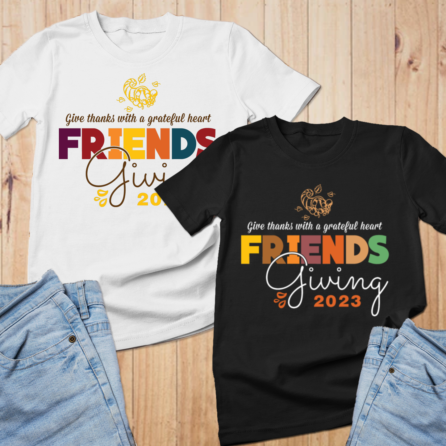 Friendsgiving Shirt, Friendsgiving 2023, Thankful Shirt, Thanksgiving Day Sweatshirt - Wilson Design Group