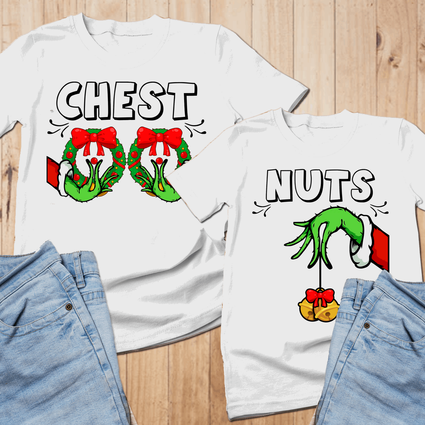 Chest Nuts Couples Matching Shirts, Funny Christmas Matching Shirts, Holiday Sweatshirt, Cute Christmas Shirt, Couple Sweater, Family Tee - Wilson Design Group