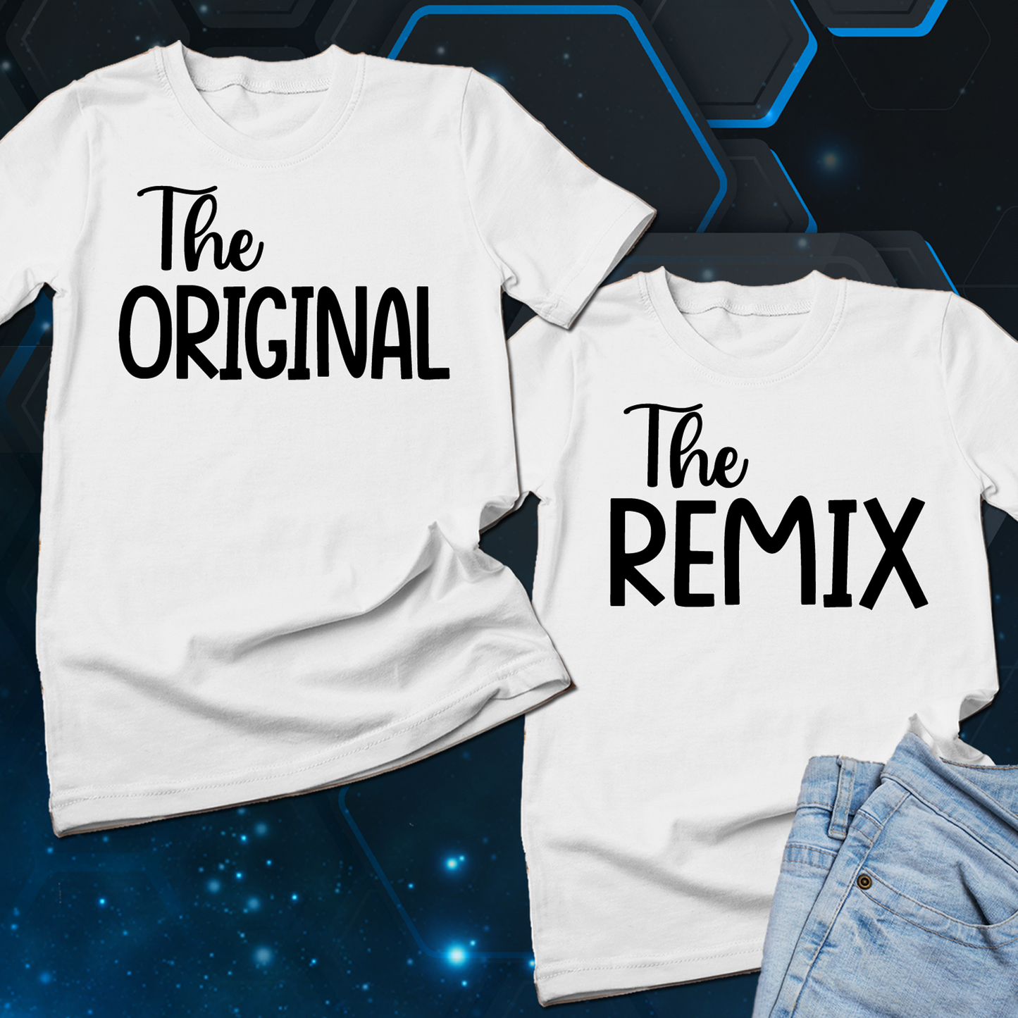 Matching Original Remix Shirts | father son matching shirts | Father Son Shirts | T shirt Set for New Dad