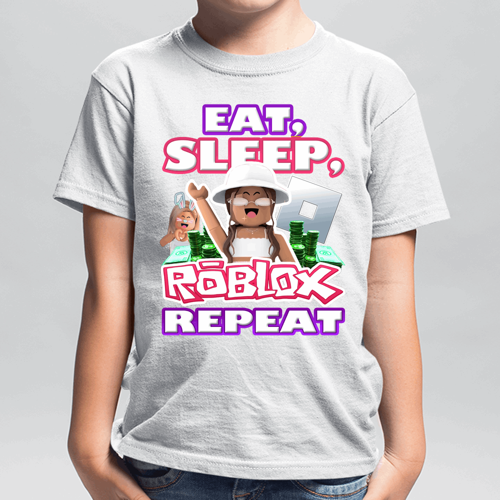 Eat, Sleep, Roblox Repeat African American Roblox Shirt for Girls - Wilson Design Group