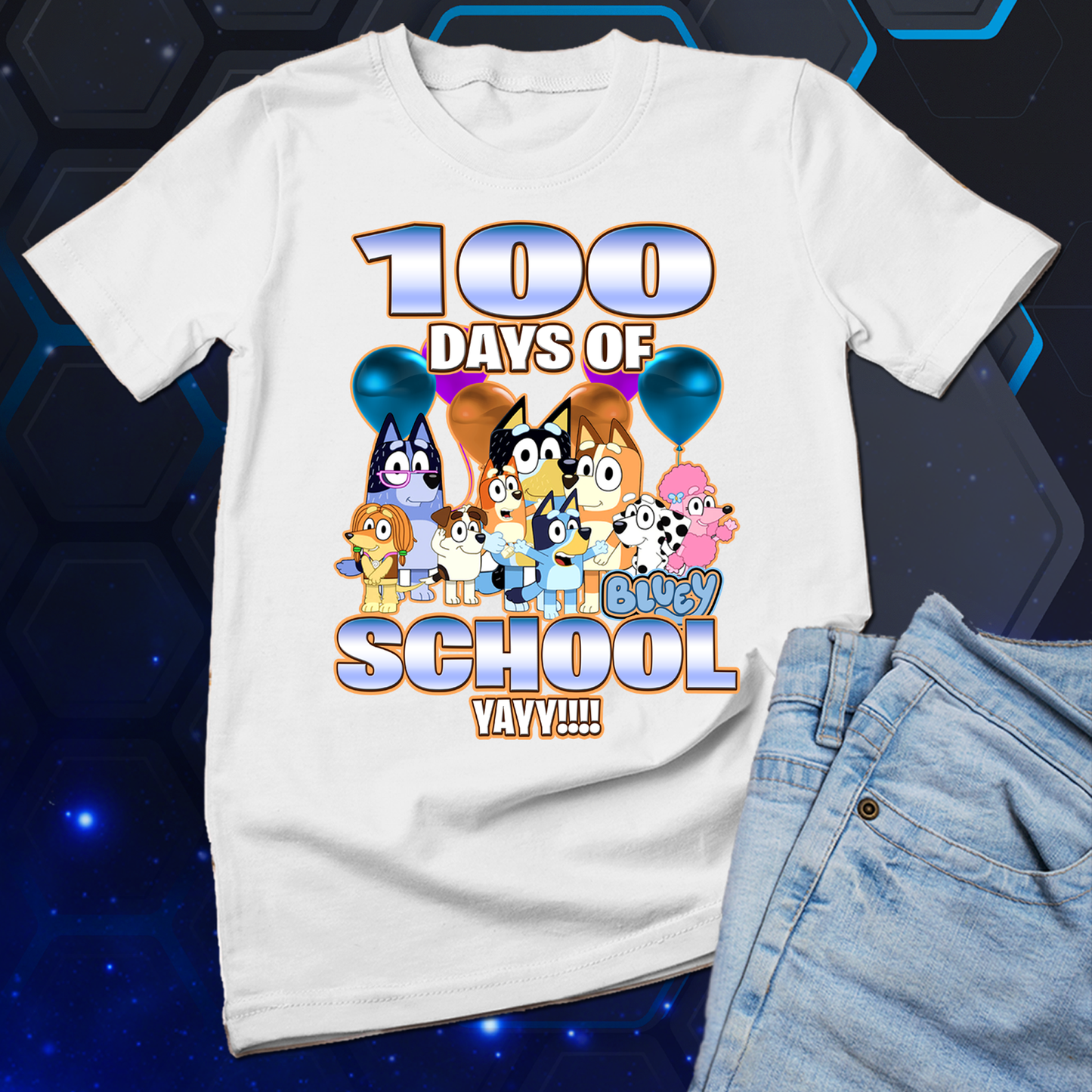 Bluey 100 Days of school Shirt, school shirt for boys, 100 Days of School for Kids, 100th Day Shirt for Boys - Wilson Design Group