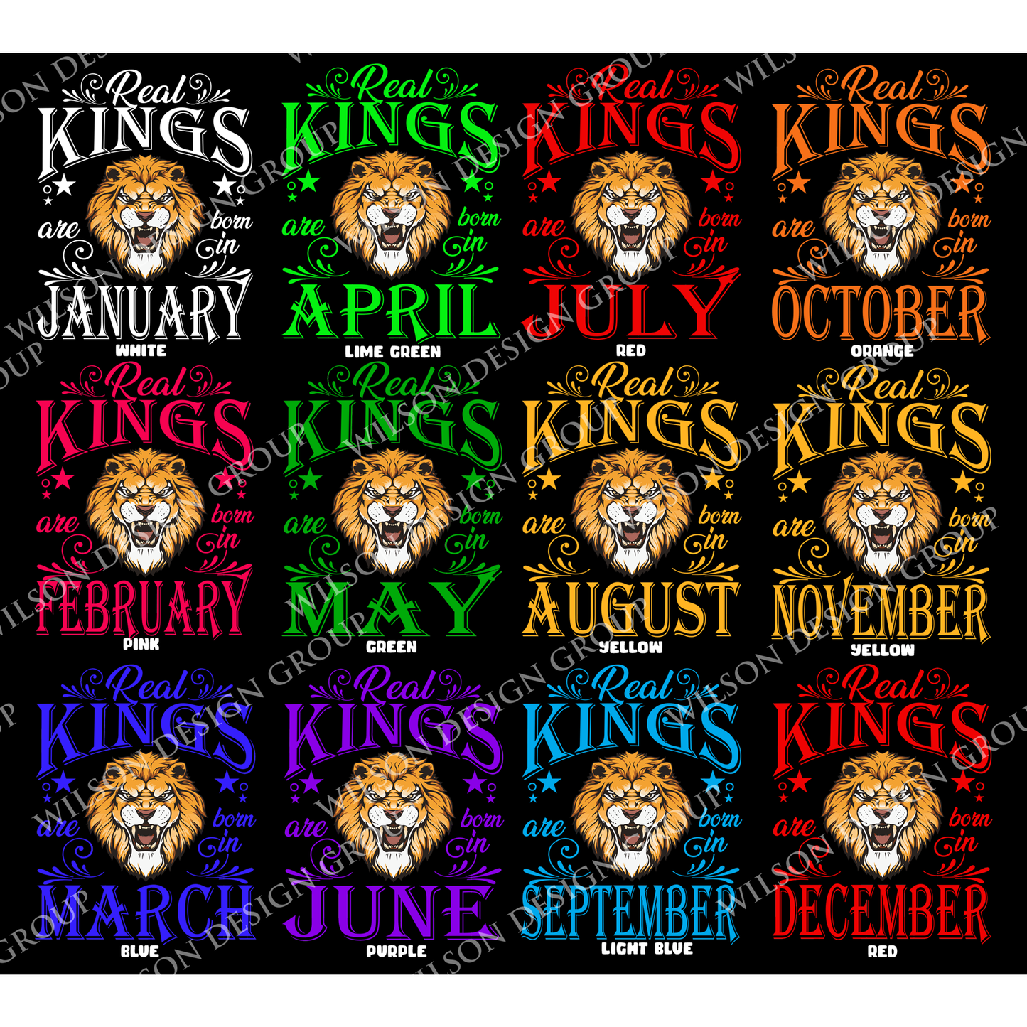 Lion "Real Kings are Born in" T-Shirt - Wilson Design Group