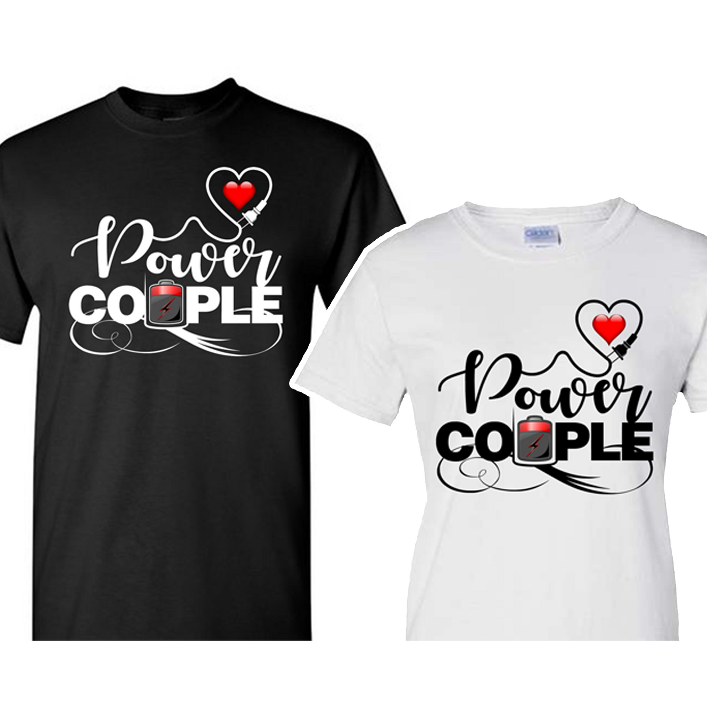 Power Couple T-Shirts, couple t shirt, his and her shirts - Wilson Design Group