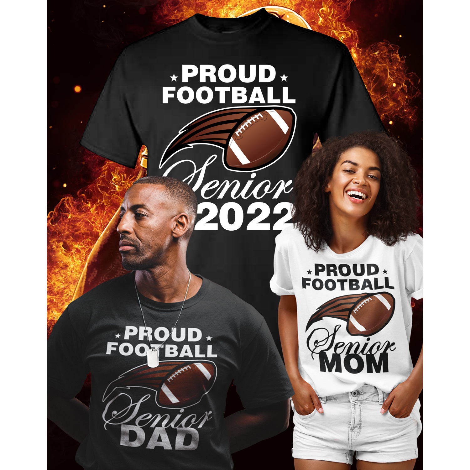 Wilson Design Group (Sports) Custom Football Mom Shirt, Football Shirts Designs, Football Spirit Shirts Medium Unisex Kids Sweatshirt (10-12)