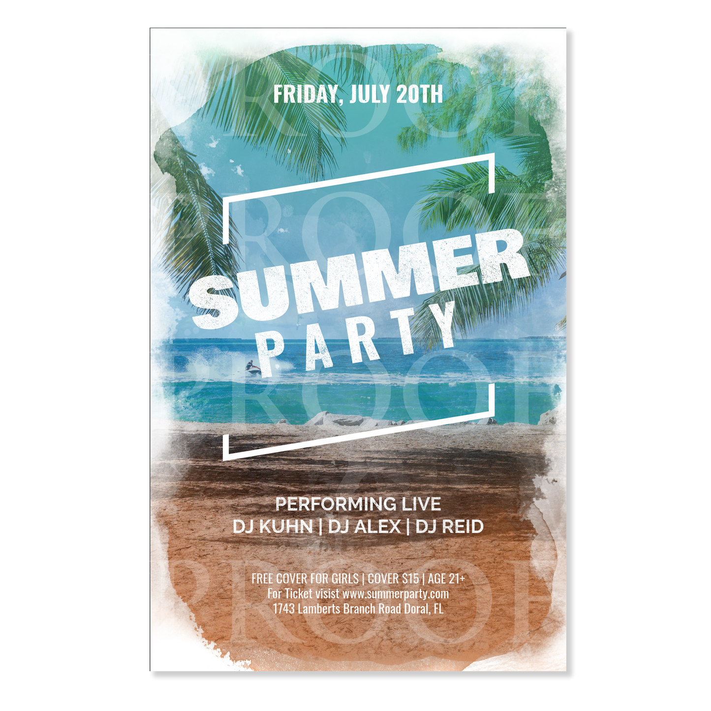 Summer Party E-Flyer/E-Vite Online Advertisement - Wilson Design Group