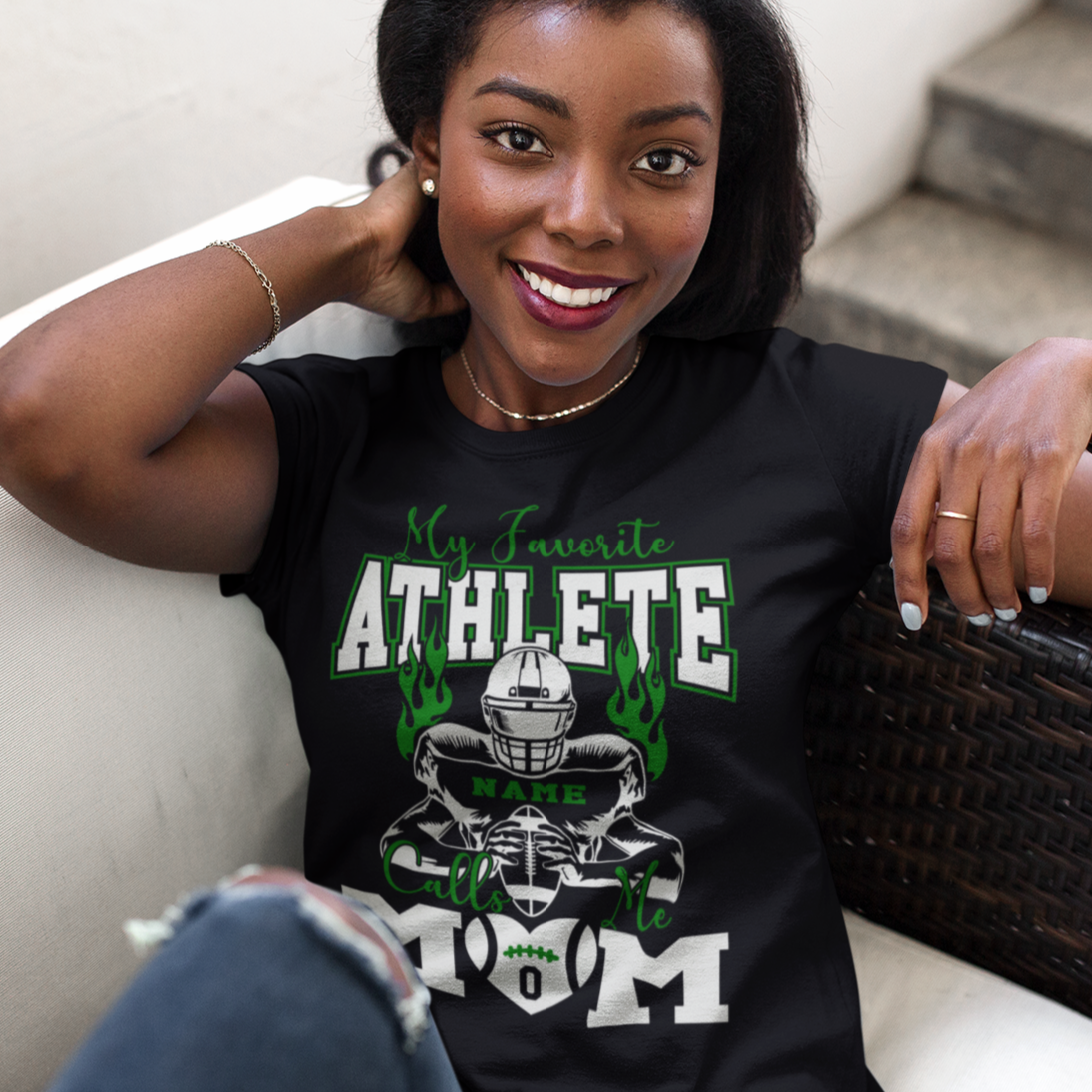 Custom My Favorite Athlete Calls me Mom T-Shirt - Wilson Design Group