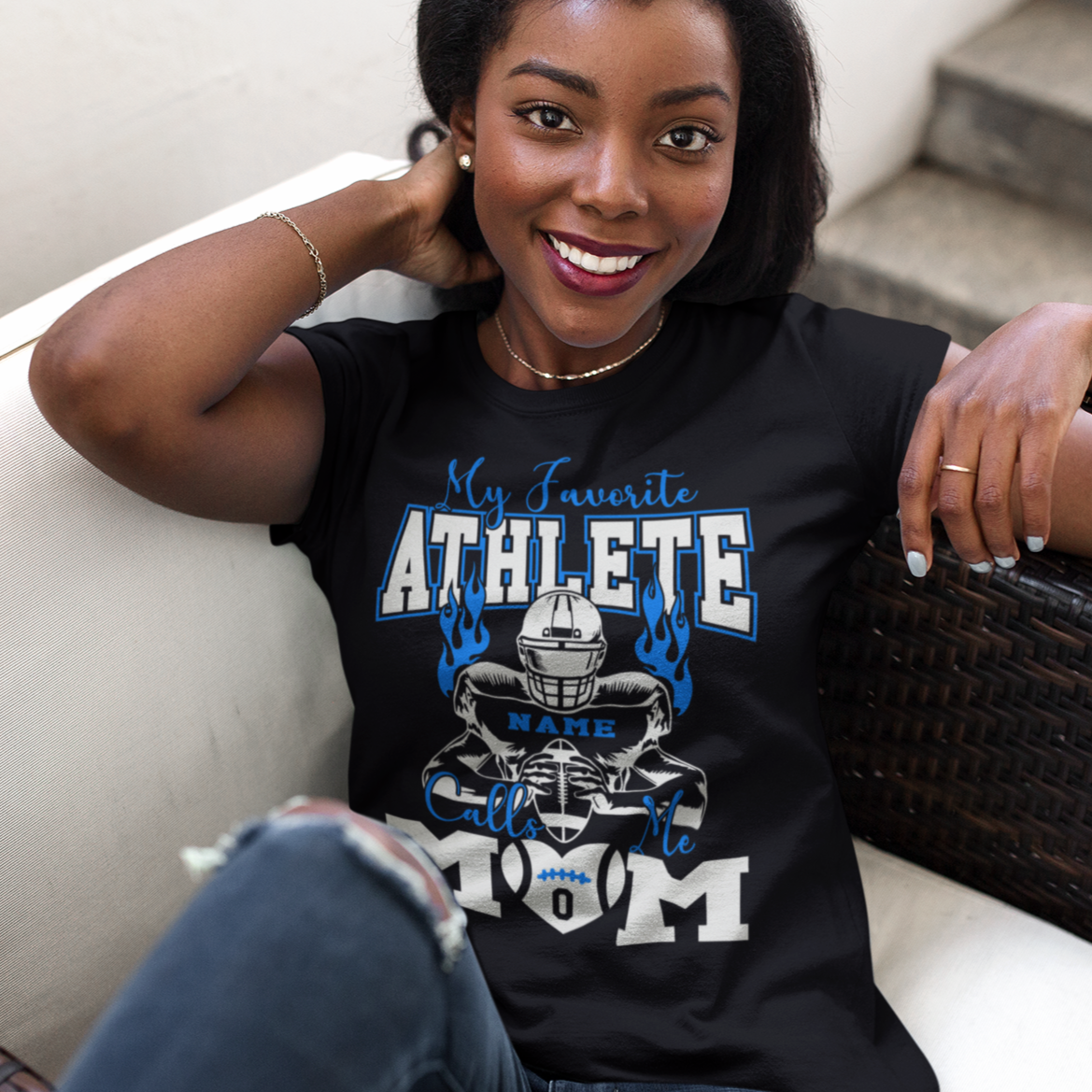 Custom My Favorite Athlete Calls me Mom T-Shirt - Wilson Design Group