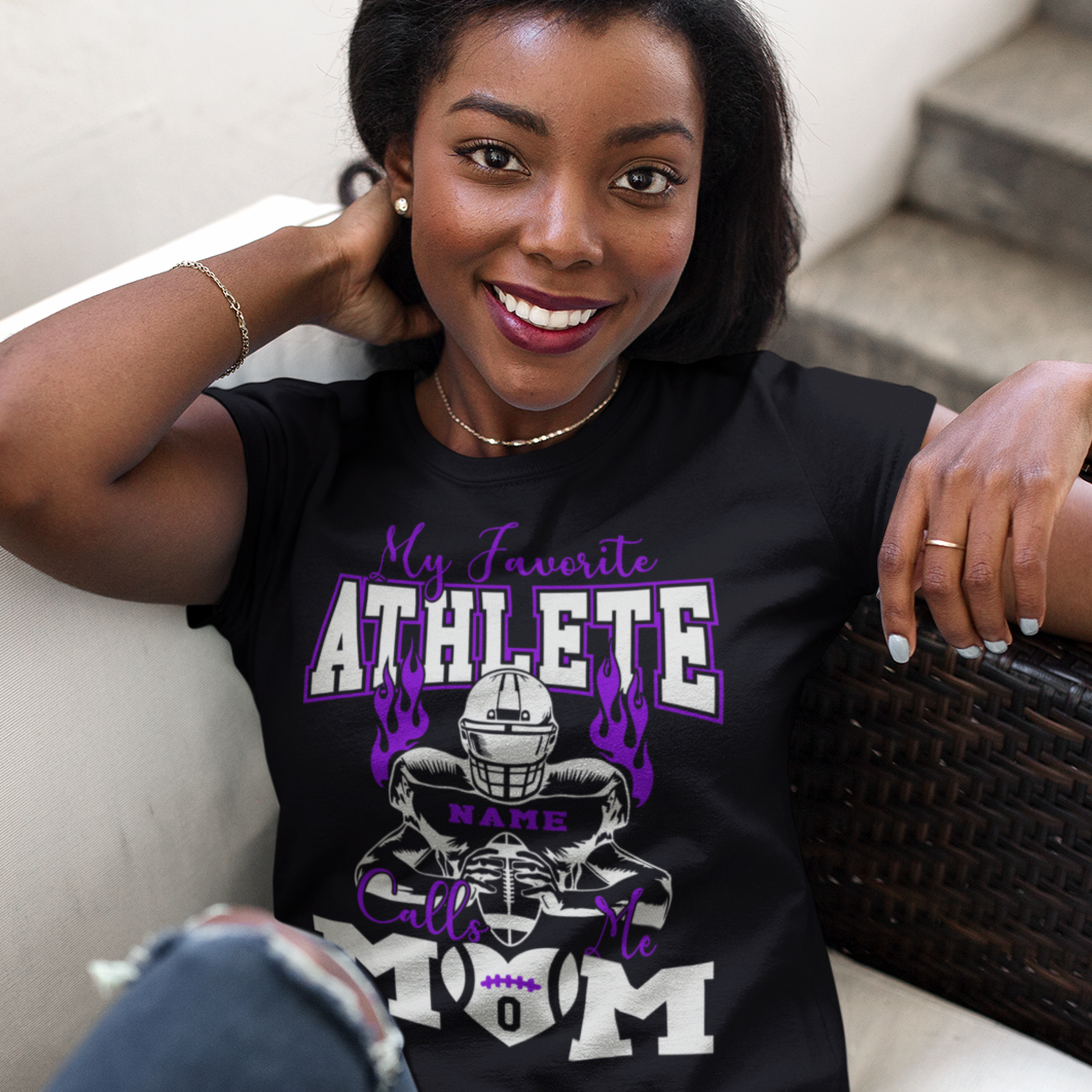 Custom My Favorite Athlete Calls me Mom T-Shirt - Wilson Design Group