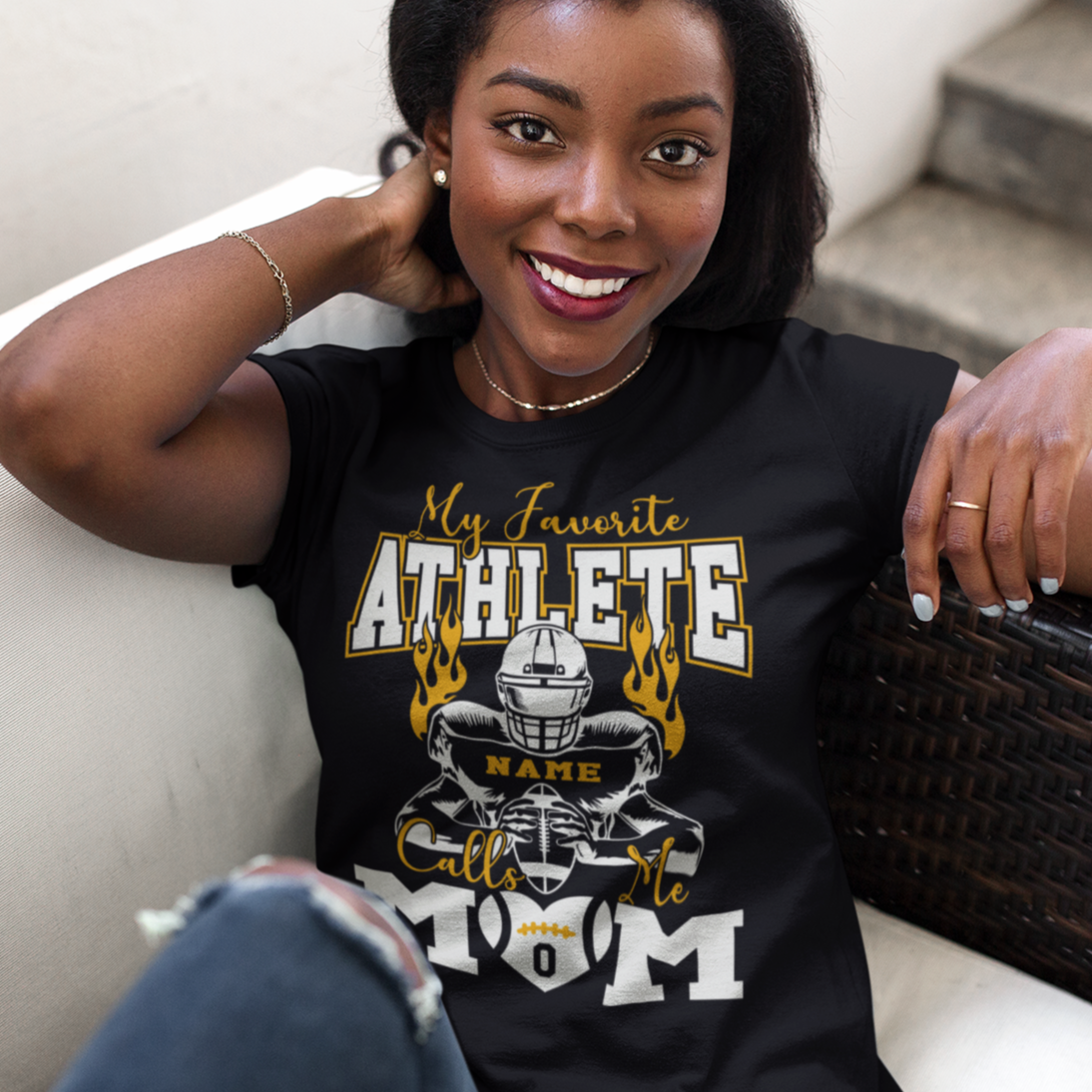 Custom My Favorite Athlete Calls me Mom T-Shirt - Wilson Design Group