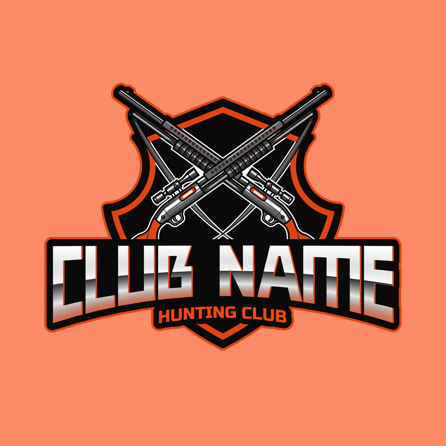 Customizable Cross Shotgun Hunting Club Logo - Wilson Design Group