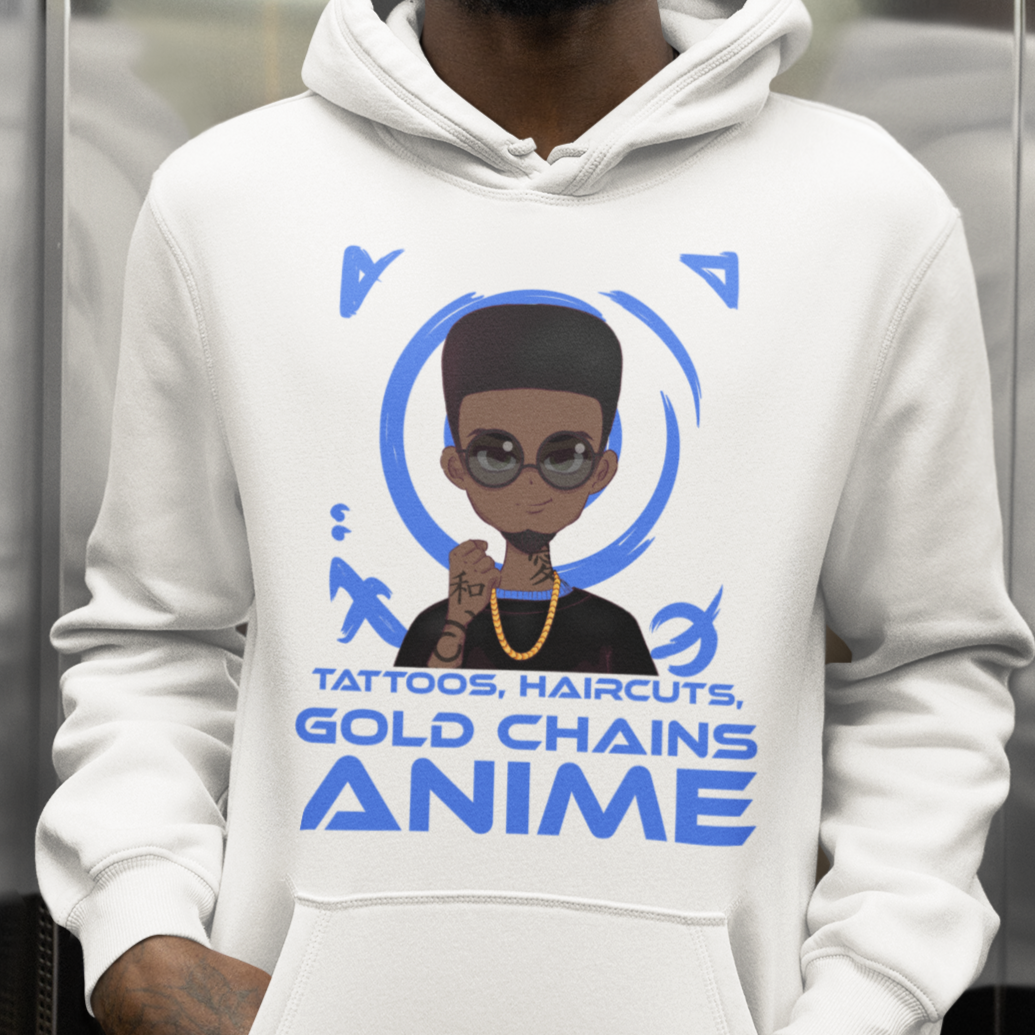 Tattoos, Haircut, Gold Chains, Anime Hoodie - Wilson Design Group