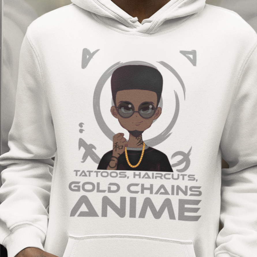 Tattoos, Haircut, Gold Chains, Anime Hoodie - Wilson Design Group