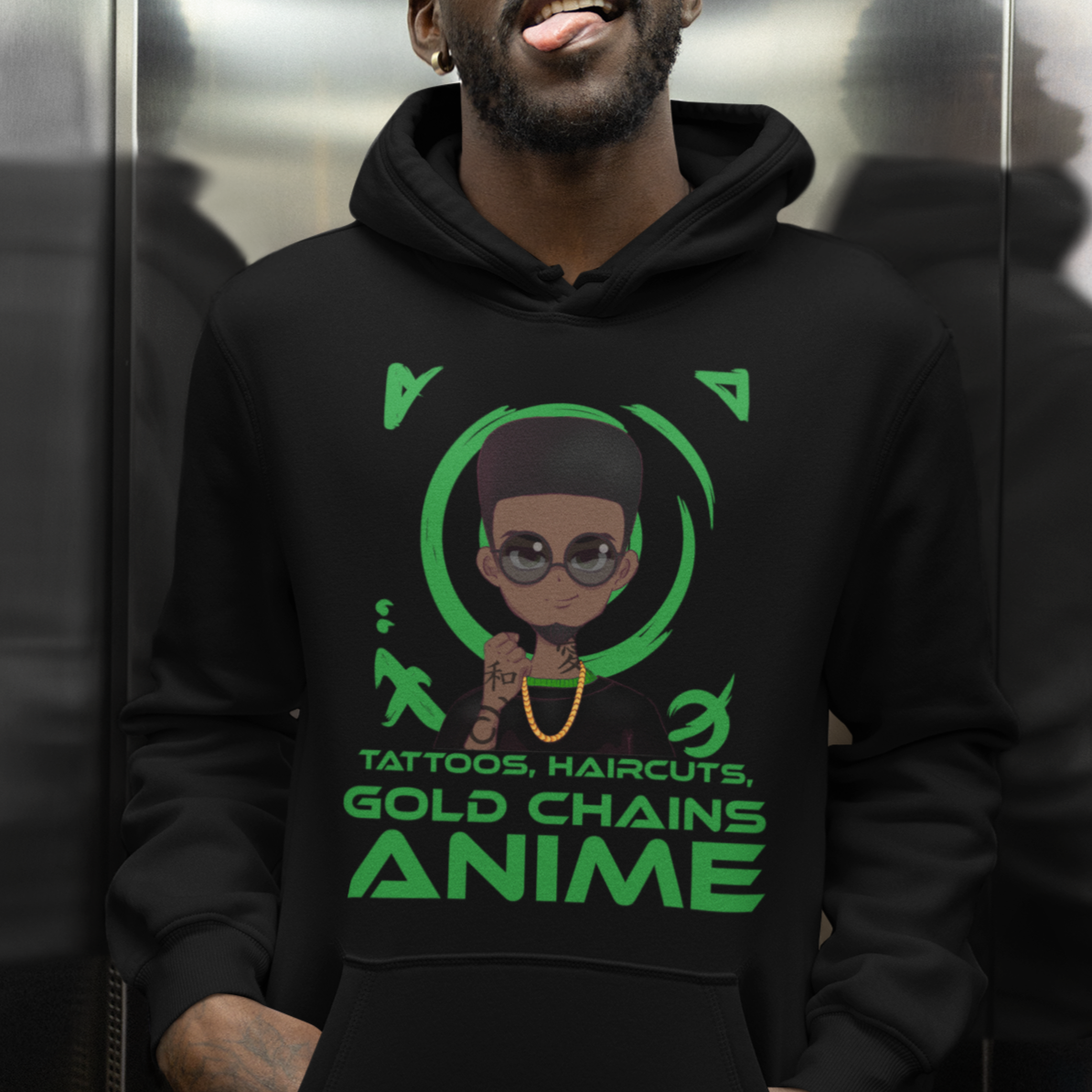 Tattoos, Haircut, Gold Chains, Anime Hoodie - Wilson Design Group