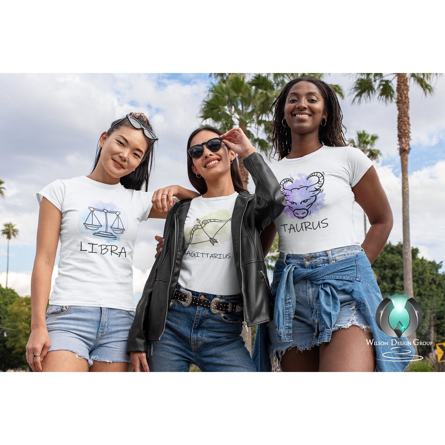 Water Color Zodiac T-Shirt (Color White) - Wilson Design Group