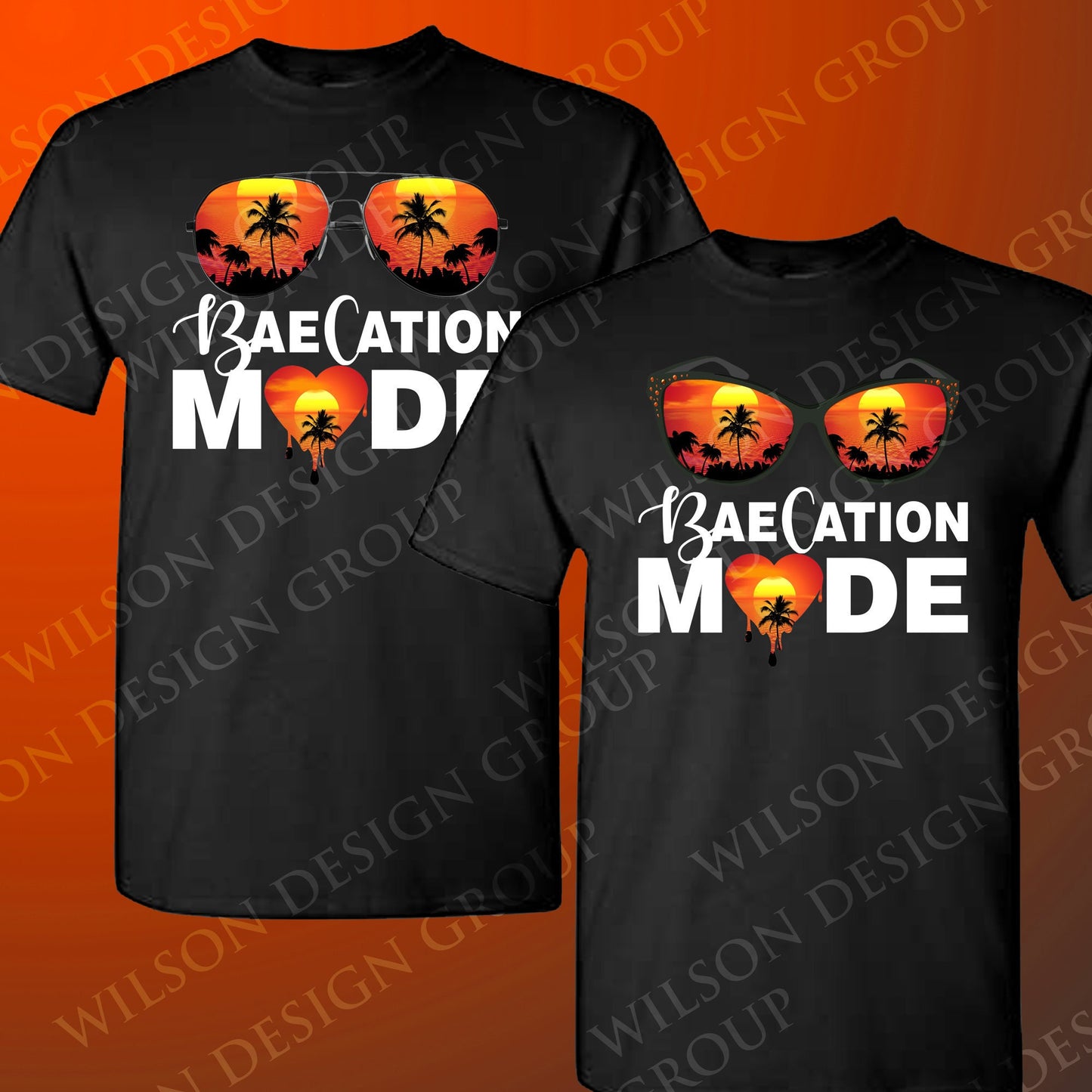 Orange Theme Baecation T-Shirts - Wilson Design Group