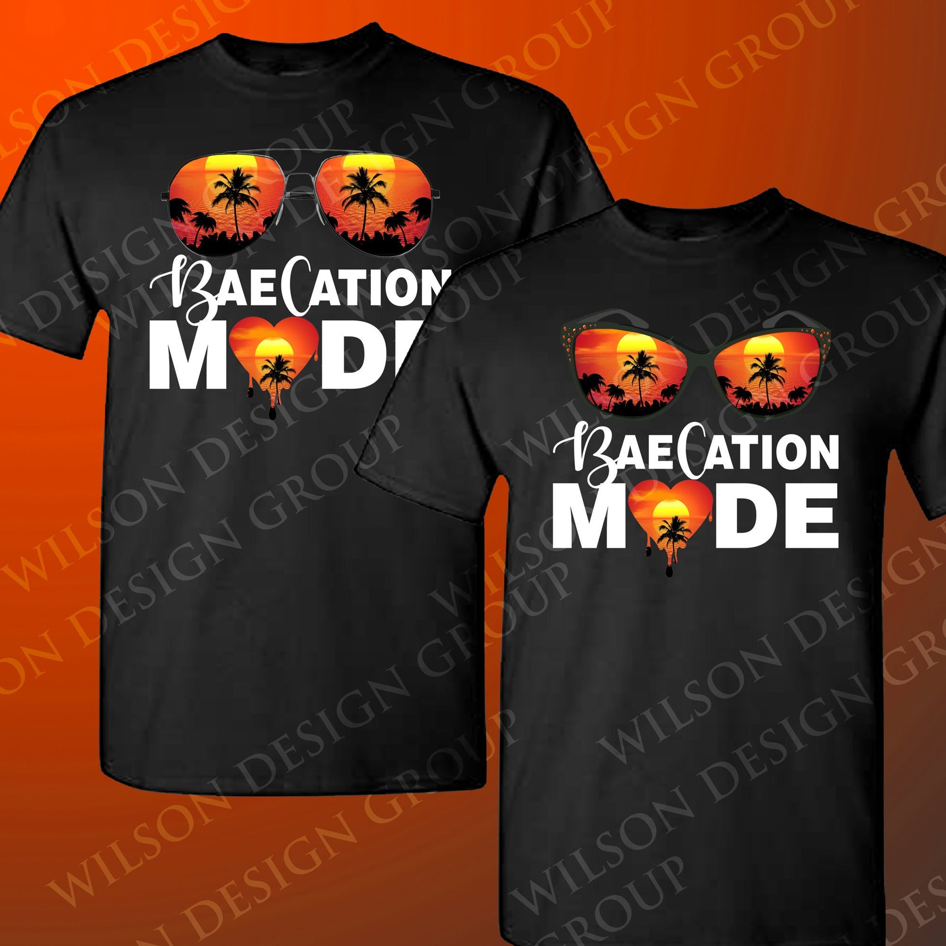 Orange Theme Baecation T-Shirts - Wilson Design Group