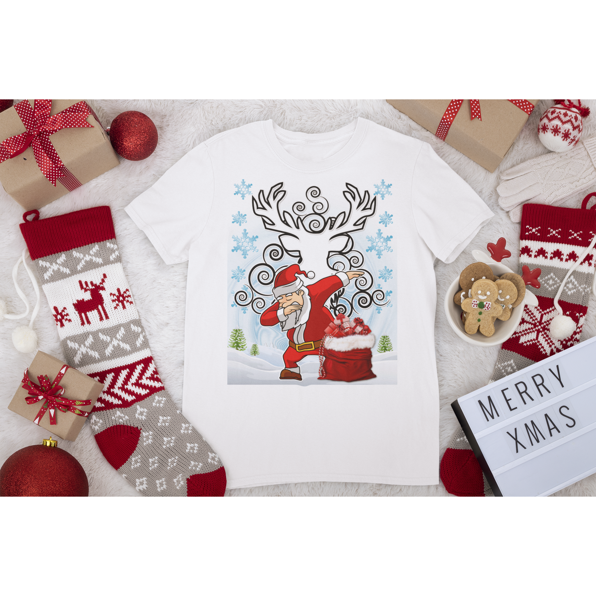 Santa Clause Dabbing Shirt (Ugly Christmas Sweater) Adult and Child