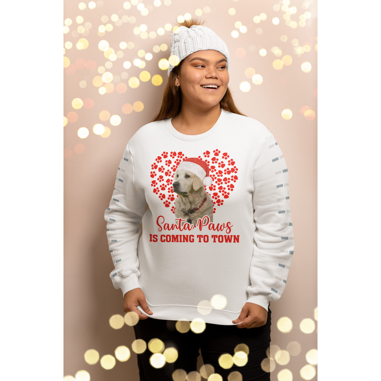 Golden retriever Santa Paws is coming to Town sweatshirt - Wilson Design Group