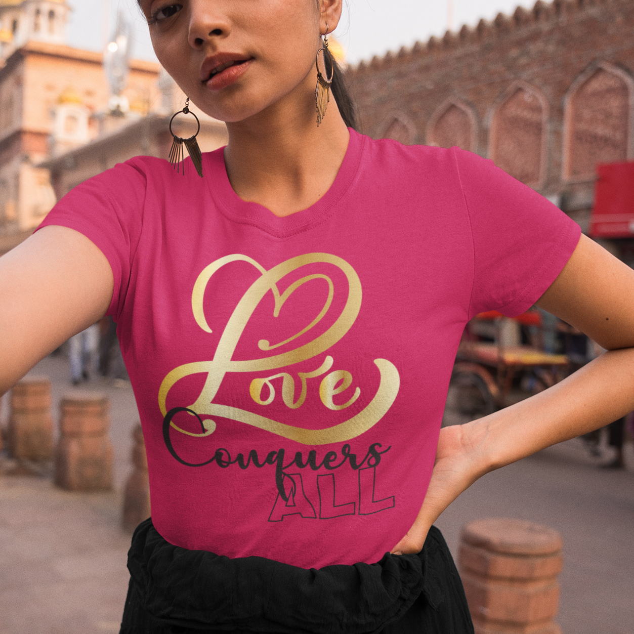 Love Conquers All T-Shirt, Sweatshirt, Hoodie, matching relationship shirts, matching couple tshirt - Wilson Design Group