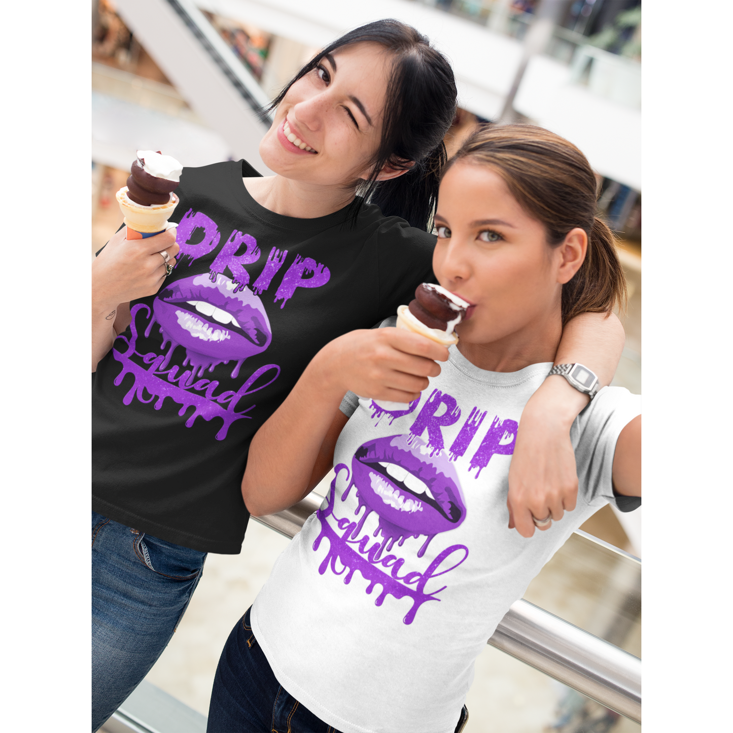 White Glitter Drip Squad shirt, birthday squad shirts - Wilson Design Group