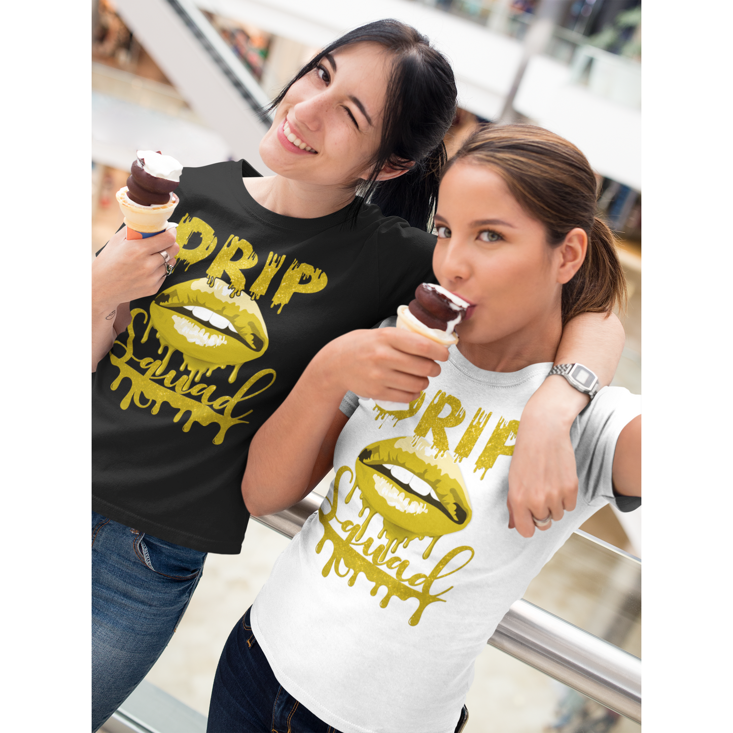 White Glitter Drip Squad shirt, birthday squad shirts - Wilson Design Group