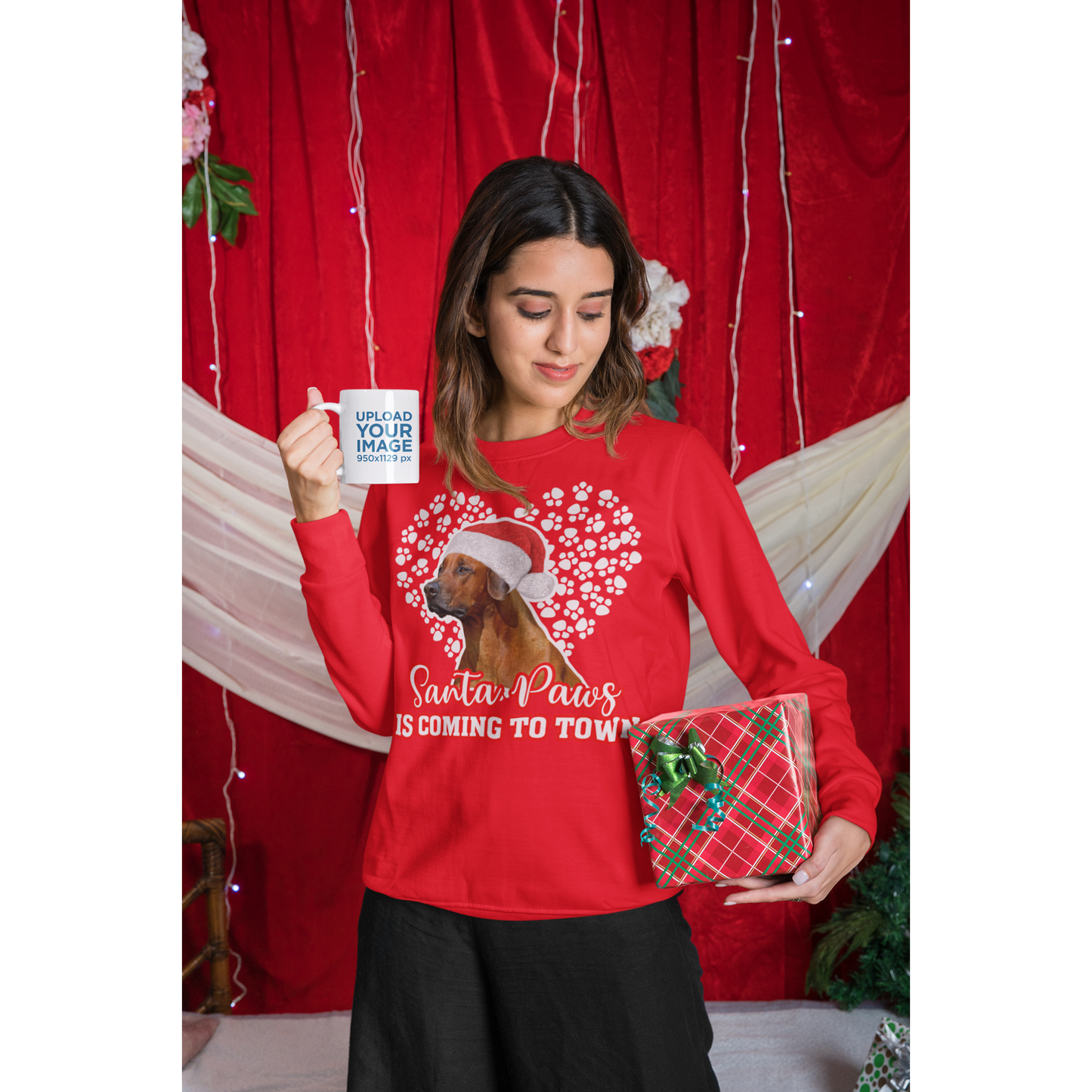 Rhodesian Santa Paws is coming to Town sweatshirt - Wilson Design Group