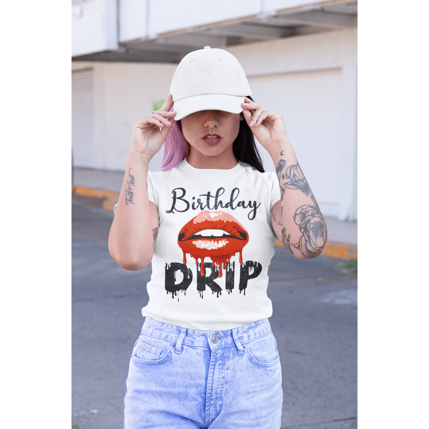 White Glitter Birthday Drip shirt - Wilson Design Group
