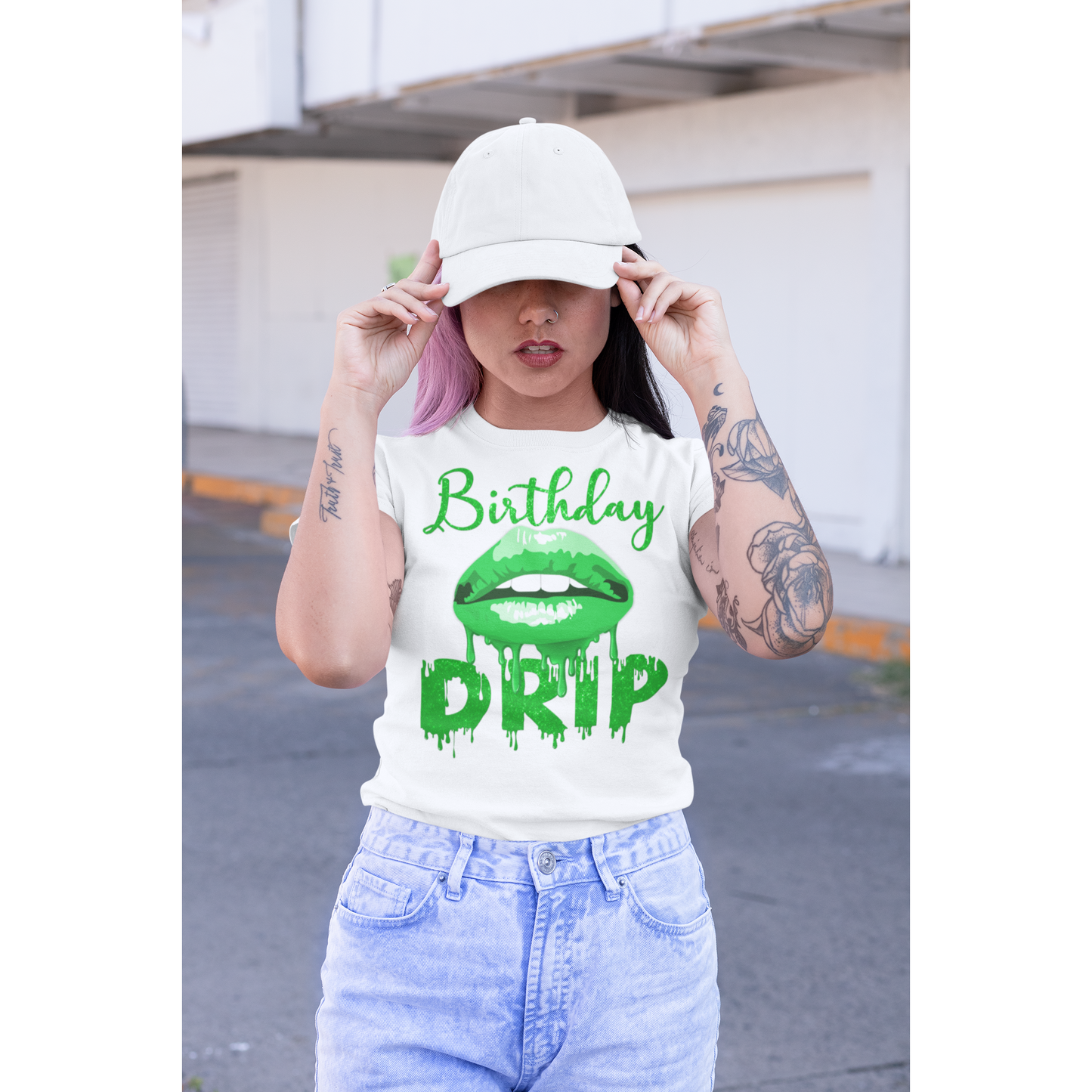 White Glitter Birthday Drip shirt - Wilson Design Group