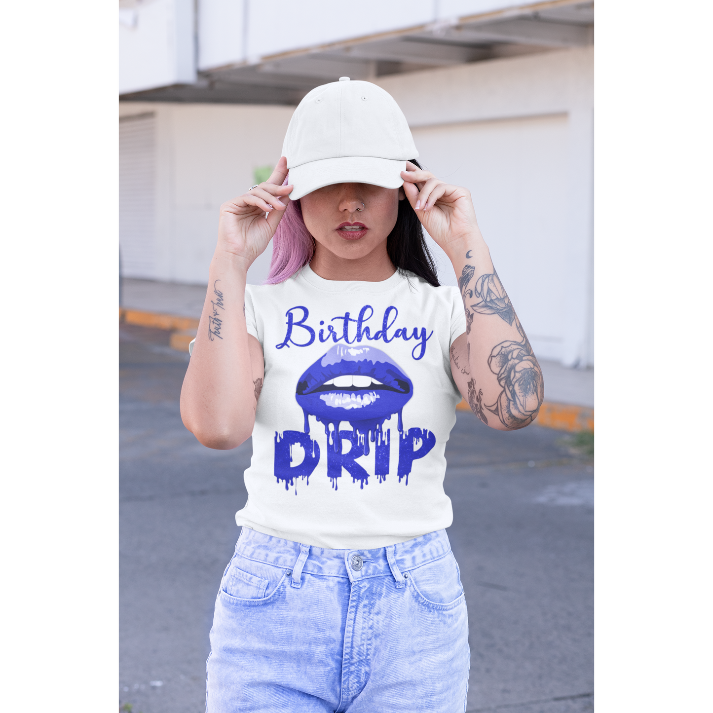 White Glitter Birthday Drip shirt - Wilson Design Group