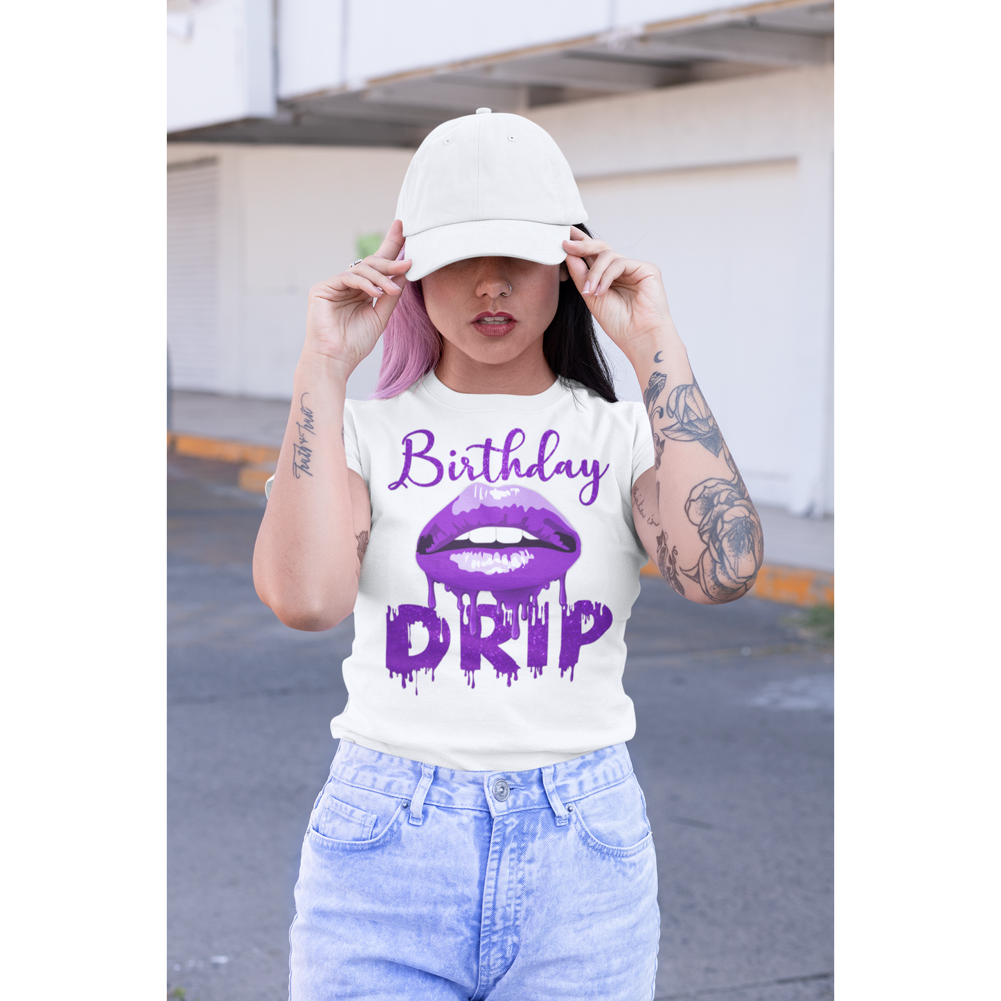 White Glitter Birthday Drip shirt - Wilson Design Group