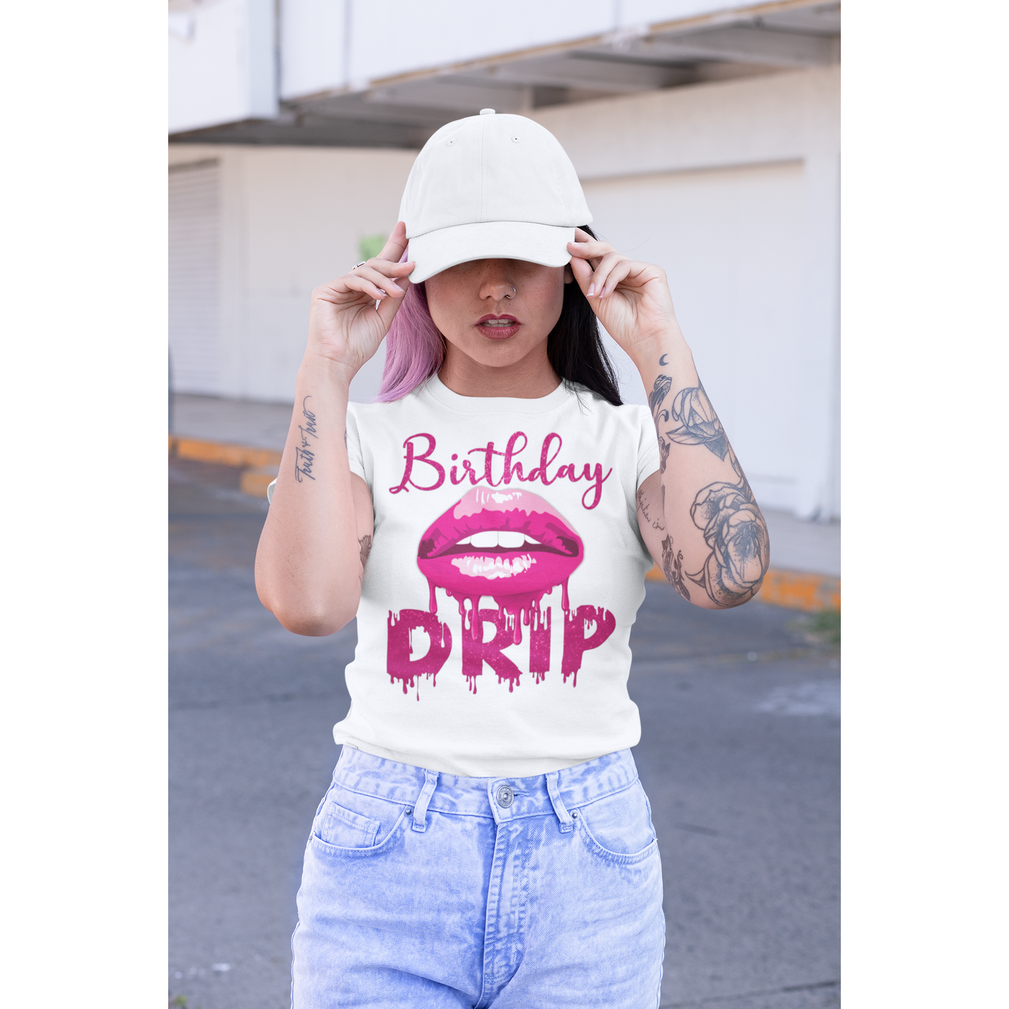 White Glitter Birthday Drip shirt - Wilson Design Group