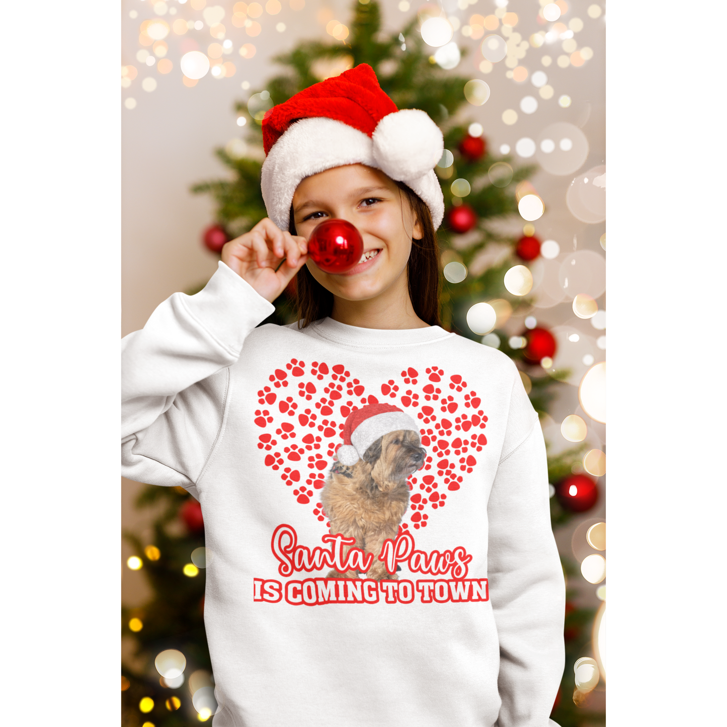 Wheaten-terrier Santa Paws is coming to Town sweatshirt - Wilson Design Group