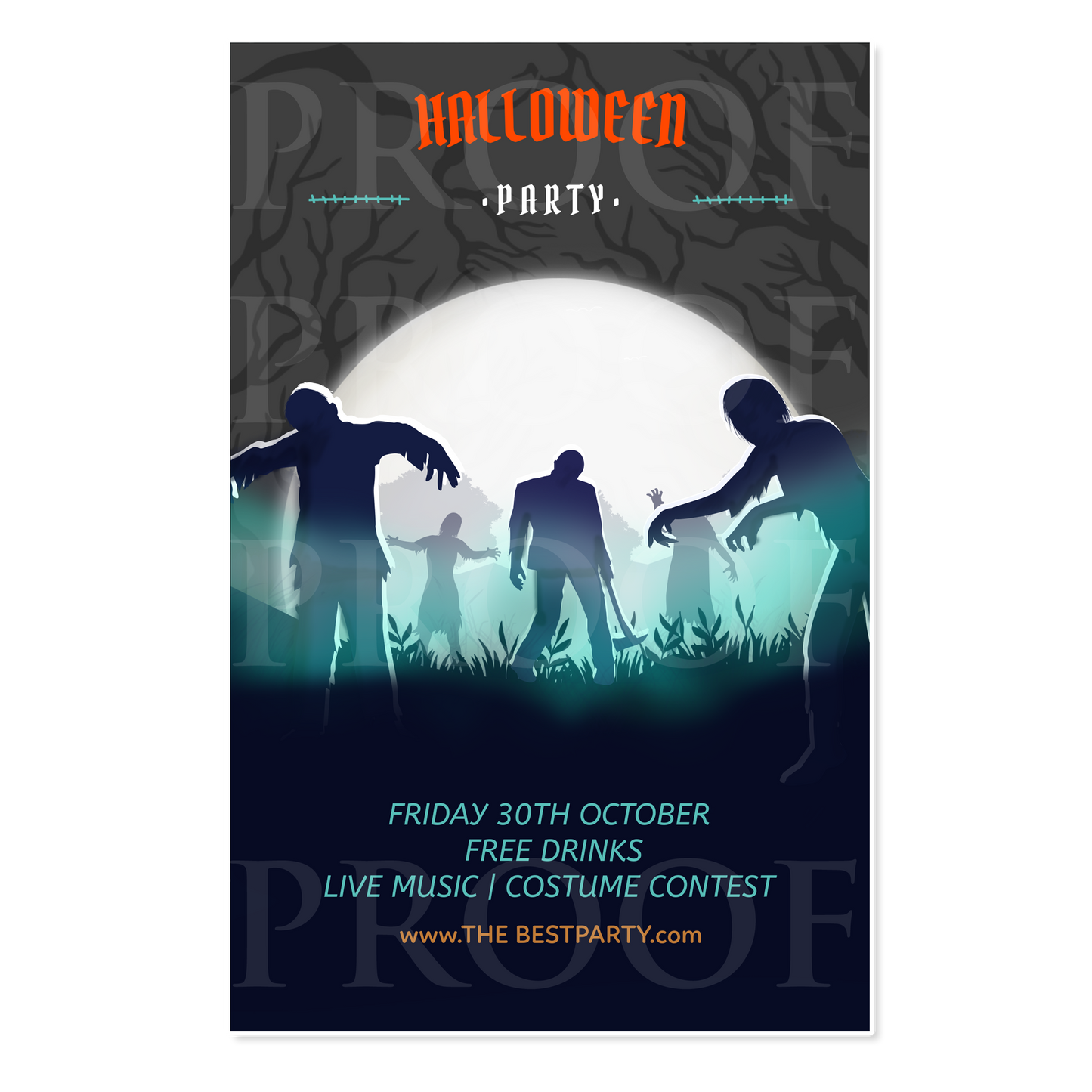 Custom Halloween Zombie E-Flyer/E-Vite Online Advertisement - Wilson Design Group