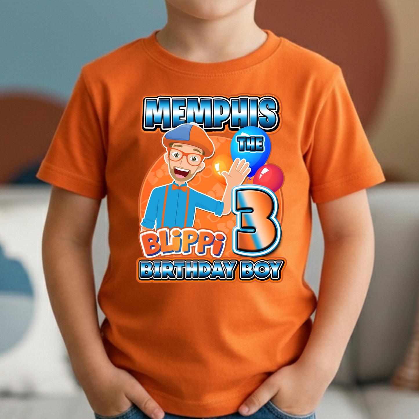 Personalized Blippi Birthday Boy Shirt, Blippi birthday shirts for family