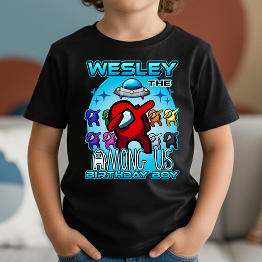 Among Us Birthday Boy shirt, Gamer Matching Family Birthday Shirts