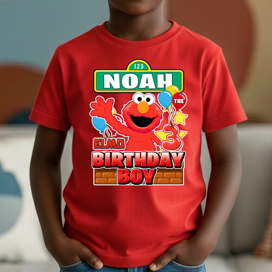 Personalized Elmo Birthday Boy or girl Shirt, Sesame Street birthday shirts for family