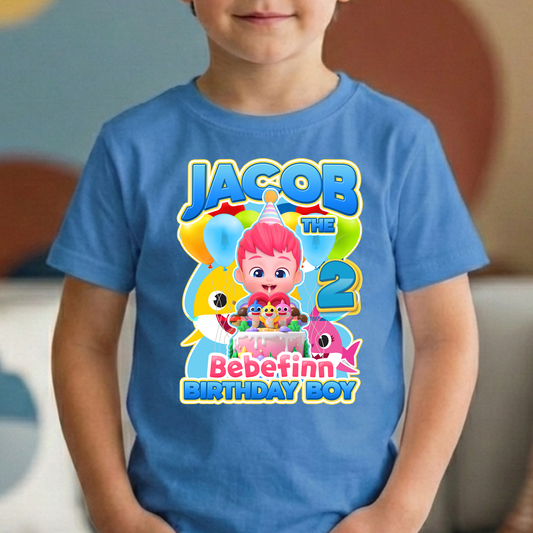 Baby Shark birthday boy shirt, Bebefinn Birthday boy Family Party Shirts