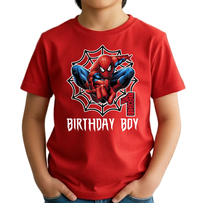 Personalized Spiderman Birthday Boy shirt, Matching Family birthday Shirts