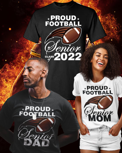 Proud Football Senior Family Shirts | Senior Night Football Mom Dad Brother Sister Tee | Custom Senior 2026 Matching Family Shirt Set