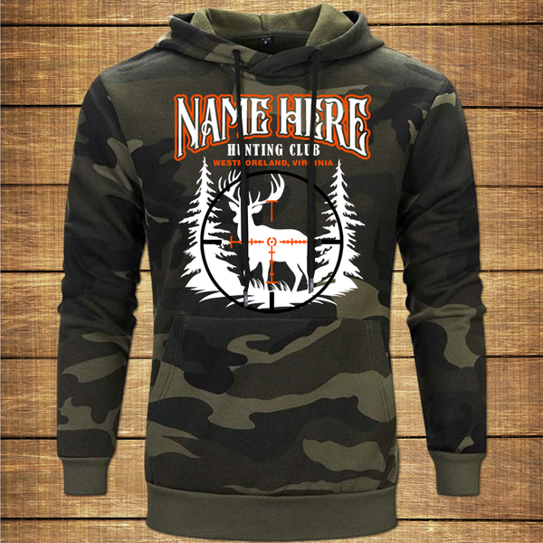 Personalized Hunting Club Camouflage deer hunting hoodie, camouflage hoodie, whitetail deer hoodie - Wilson Design Group