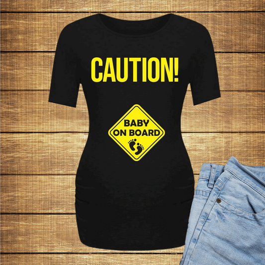 Baby On Board maternity shirt, maternity blouses for work, funny pregnancy shirts, pregnancy announcement t shirts - Wilson Design Group