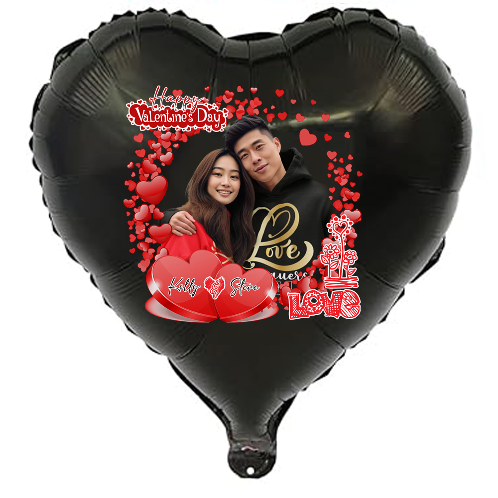 Personalized Heart Shaped Valentine's Day balloon (Add your Photo), balloons valentines, Gift for her, gift for him - Wilson Design Group
