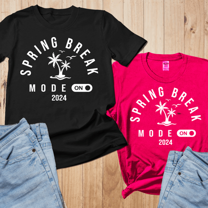 Spring Break mode on matching shirts for spring break, 2024 spring break shirts, funny spring break shirt - Wilson Design Group