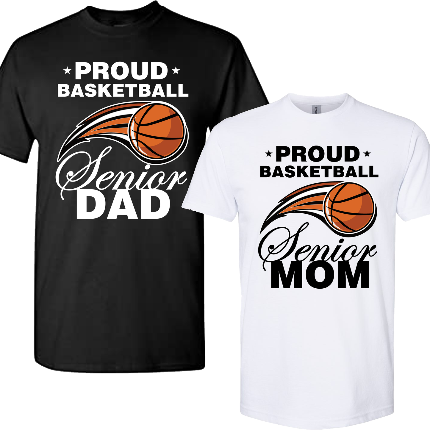Proud Basketball Senior Family Shirts | Senior Night Basketball Mom Dad Brother Sister Tee | Custom Senior 2027 Matching Family Shirt Set